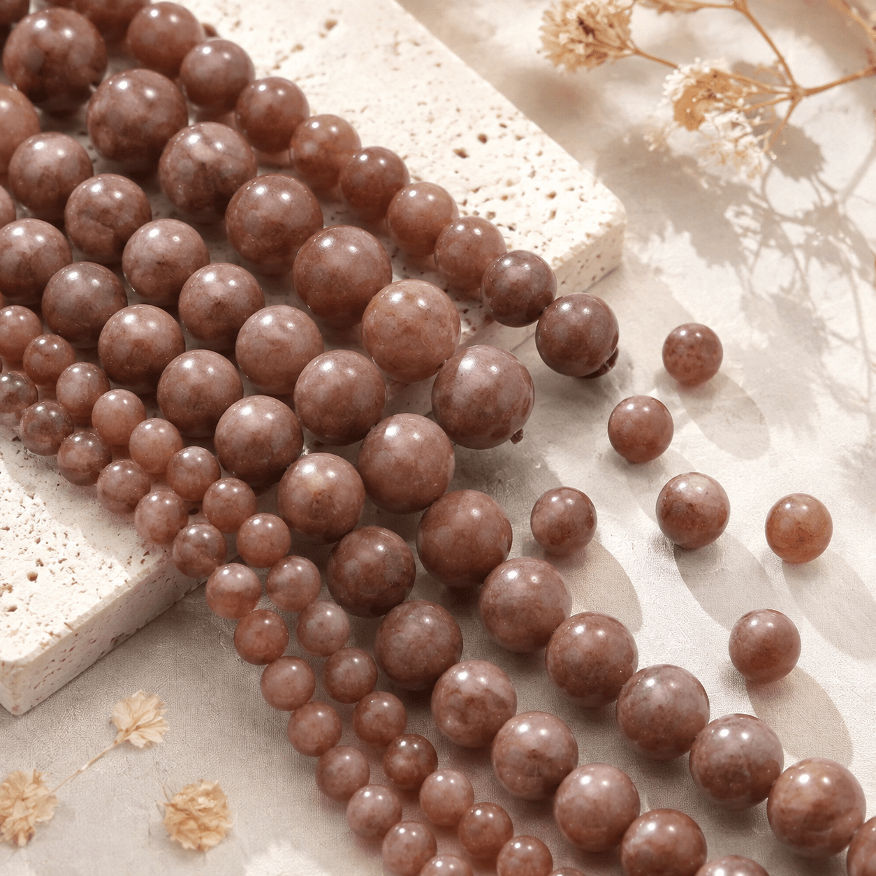 Brown Chalcedony Round Beads for Jewelry Making